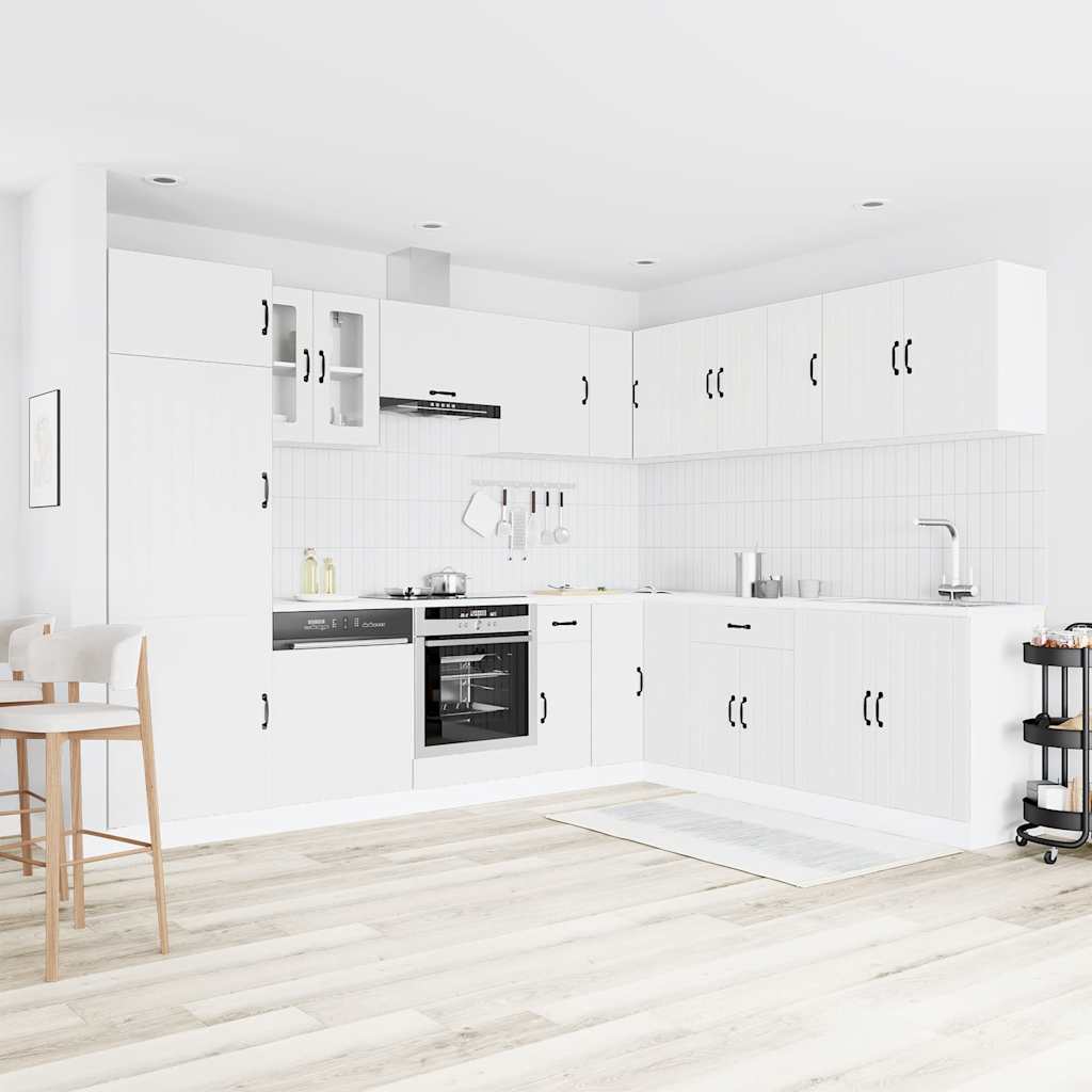 vidaXL Σετ ντουλαπιών κουζίνας 14 τεμαχίων Lucca Λευκό μηχανικό ξύλο