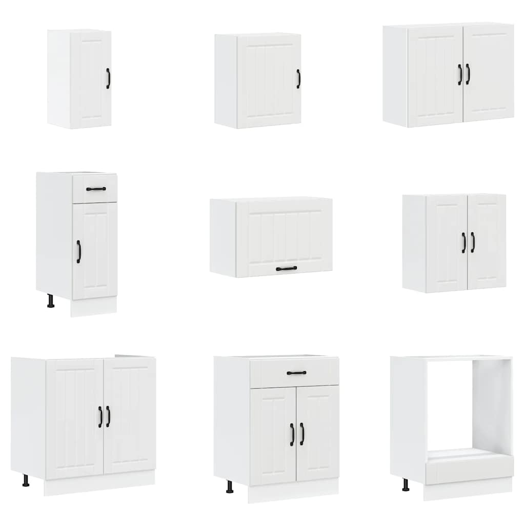 vidaXL Σετ ντουλαπιών κουζίνας 14 τεμαχίων Lucca Λευκό μηχανικό ξύλο