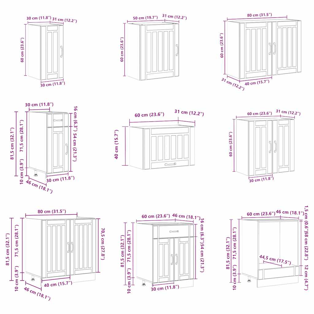 vidaXL Σετ ντουλαπιών κουζίνας 14 τεμαχίων Lucca Λευκό μηχανικό ξύλο