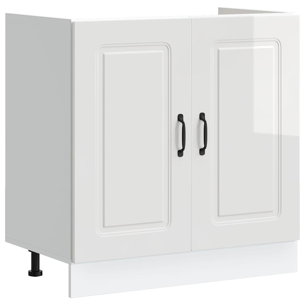 vidaXL Ντουλάπα Κουζίνας Kalmar Γυαλιστερό Λευκό 80 x 46 x 81,5 εκ