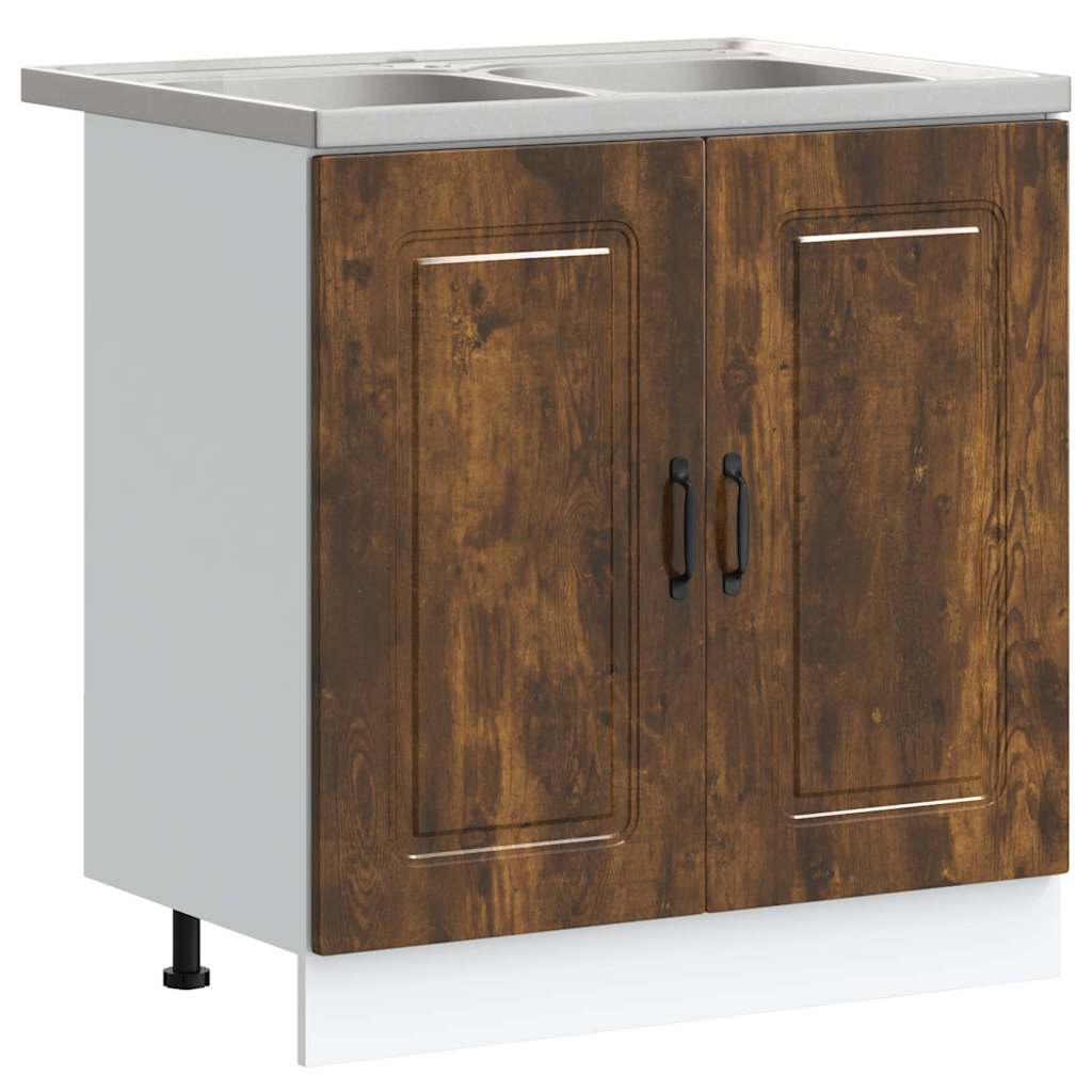 vidaXL Ντουλάπα Κουζίνας με πόρτα Kalmar 2 pcs Καφέ 80 x 46 x 81.5 εκ