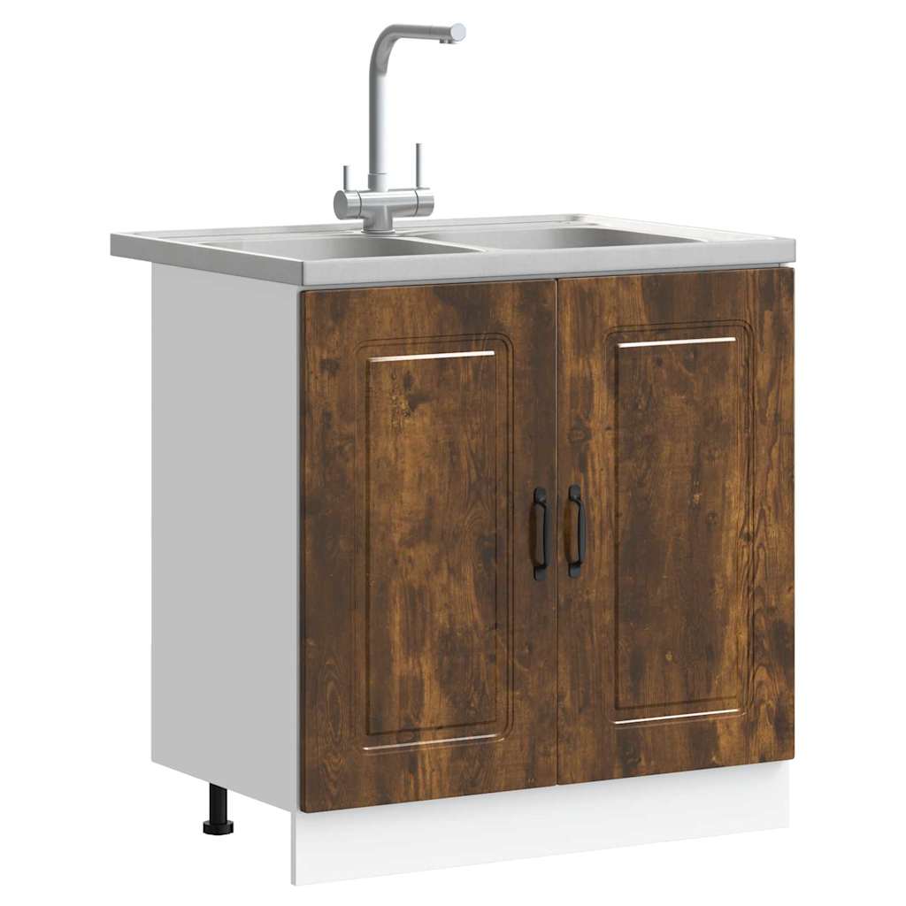 vidaXL Ντουλάπα Κουζίνας με πόρτα Kalmar 2 pcs Καφέ 80 x 46 x 81.5 εκ
