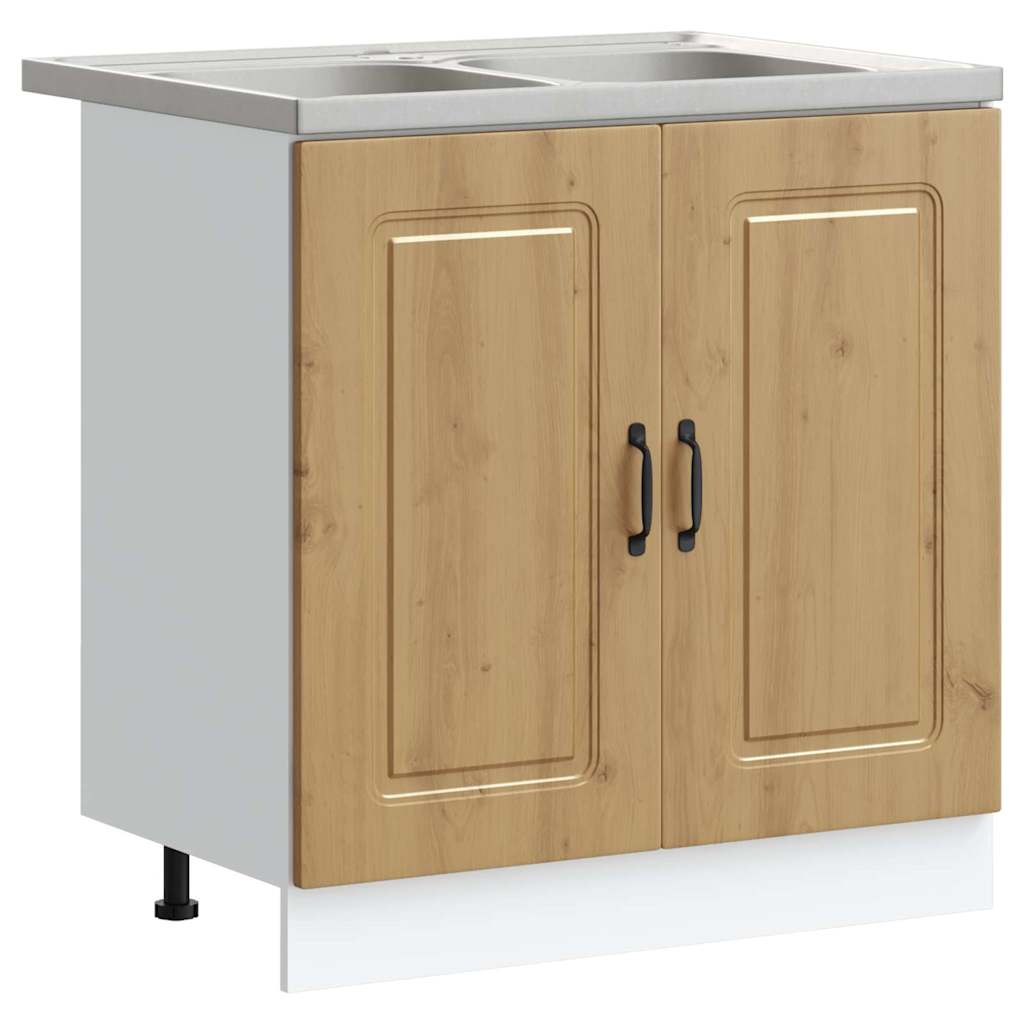 vidaXL Ντουλάπα Κουζίνας με πόρτα Kalmar Artisan Oak 80 x 46 x 81,5 εκ