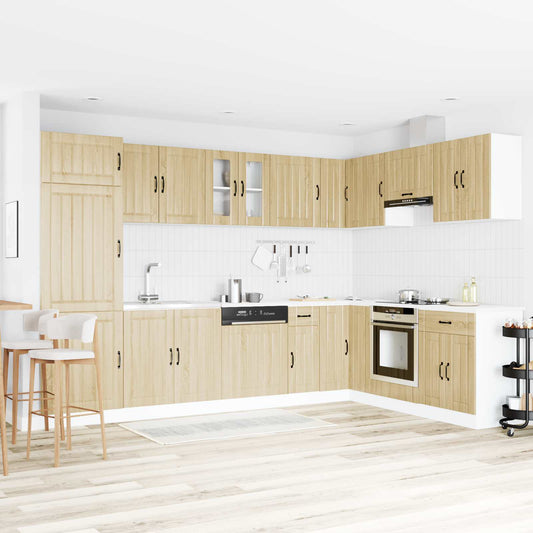 vidaXL Βάση νιπτήρα Lucca 2 pcs Δρύς Sonoma Επεξεργασμένο ξύλο