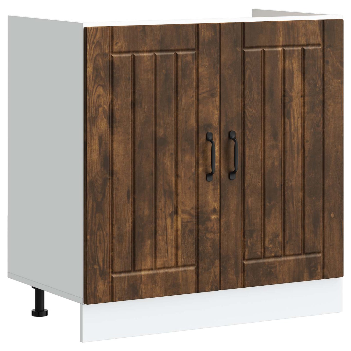 vidaXL Βάση νιπτήρα Lucca 2 pcs Καπνιστό Δρύς Επεξεργασμένο ξύλο