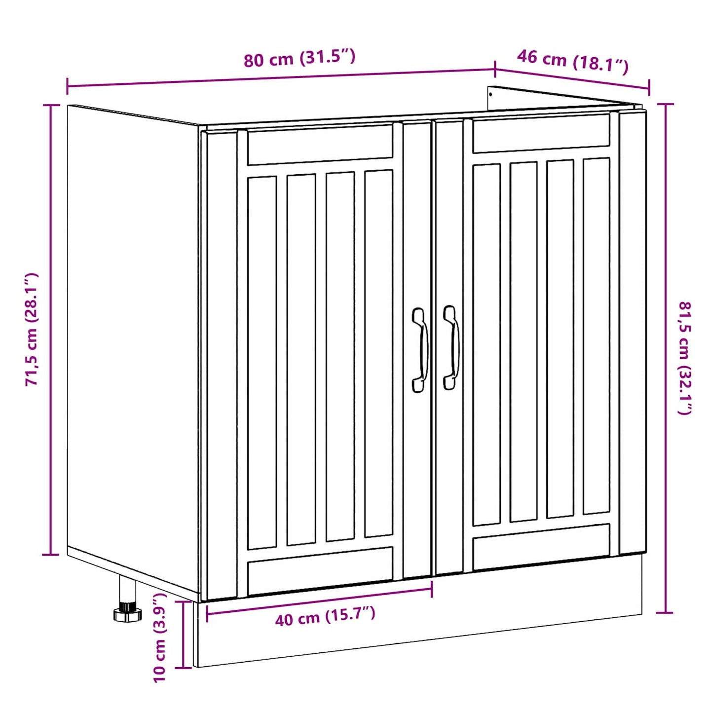 vidaXL Βάση νιπτήρα Lucca 2 pcs Καπνιστό Δρύς Επεξεργασμένο ξύλο