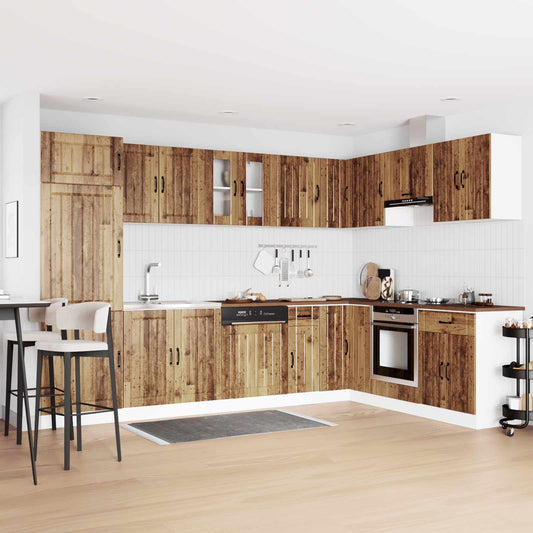 vidaXL Βάση νιπτήρα με πόρτα Lucca 2 pcs Παλιό ξύλο Επεξεργασμένο ξύλο