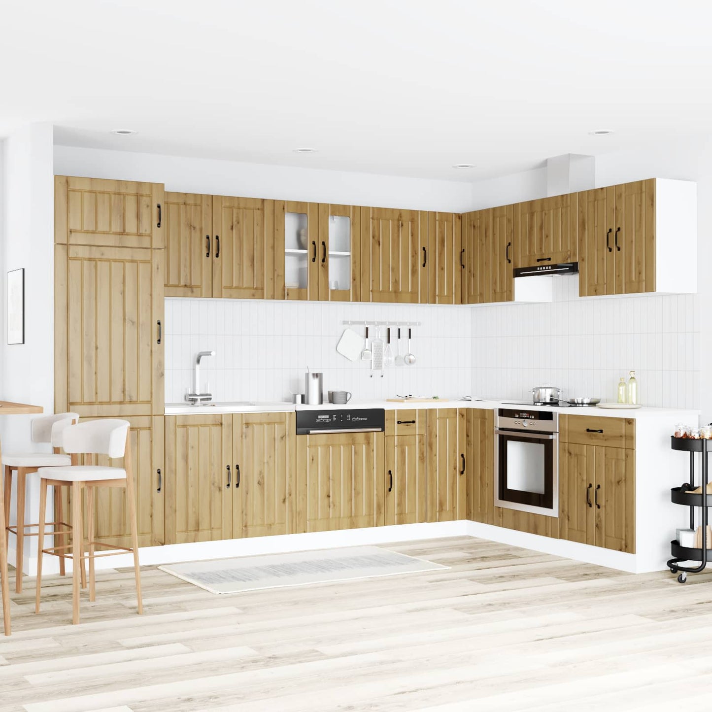 vidaXL Βάση νιπτήρα Lucca 2 pcs Artisan Oak Επεξεργασμένο ξύλο