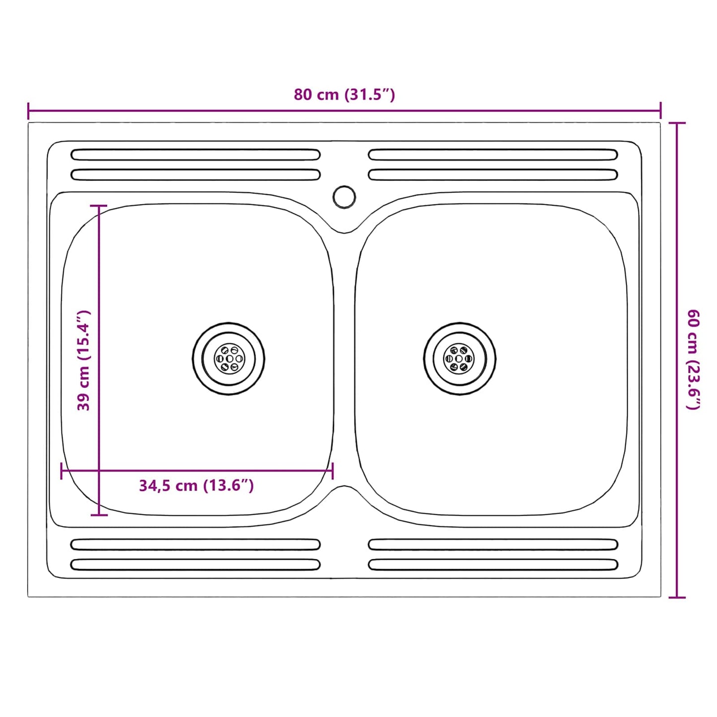 vidaXL Βάση νιπτήρα Porto 2 τεμ. Λευκό 80 x 46 x 81,5 εκ