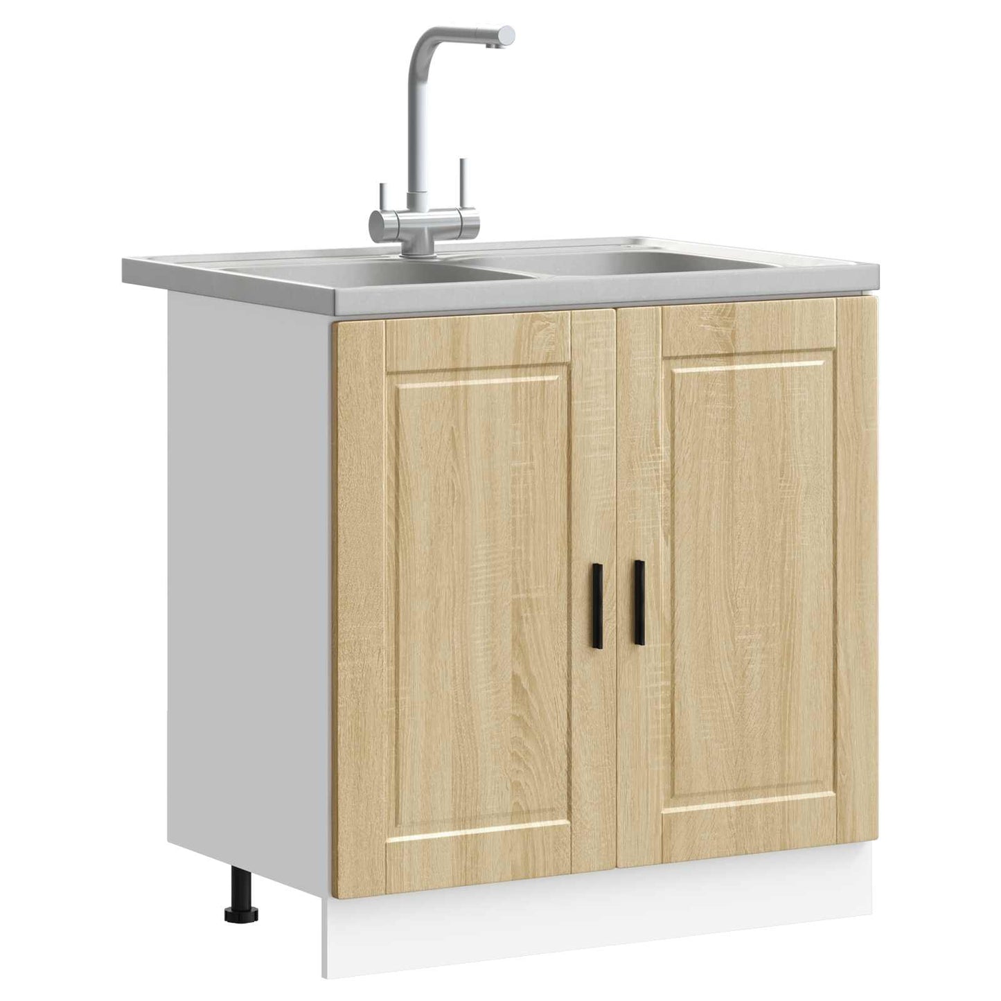 vidaXL Βάση νιπτήρα Porto 2 τεμ. Καφέ 80 x 46 x 81,5 εκ