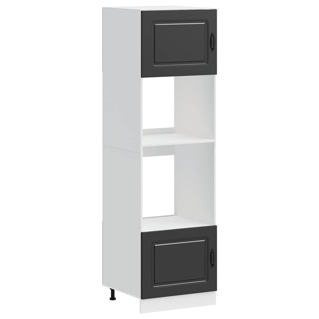 vidaXL Ντουλάπια φούρνου 2 τεμ. Lucca Μαύρα από Επεξεργασμένο Ξύλο