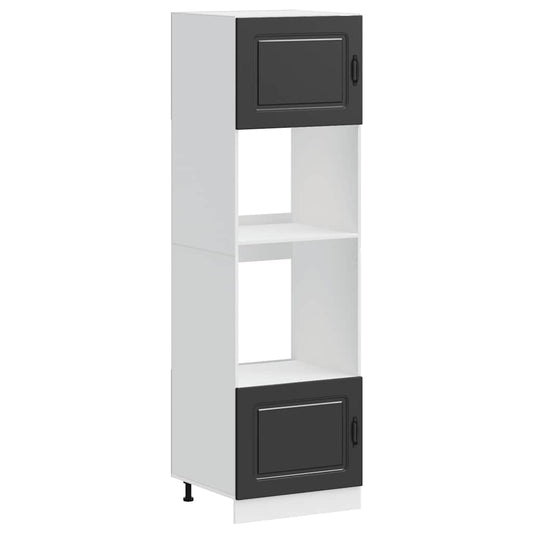 vidaXL Ντουλάπια φούρνου 2 τεμ. Lucca Μαύρα από Επεξεργασμένο Ξύλο