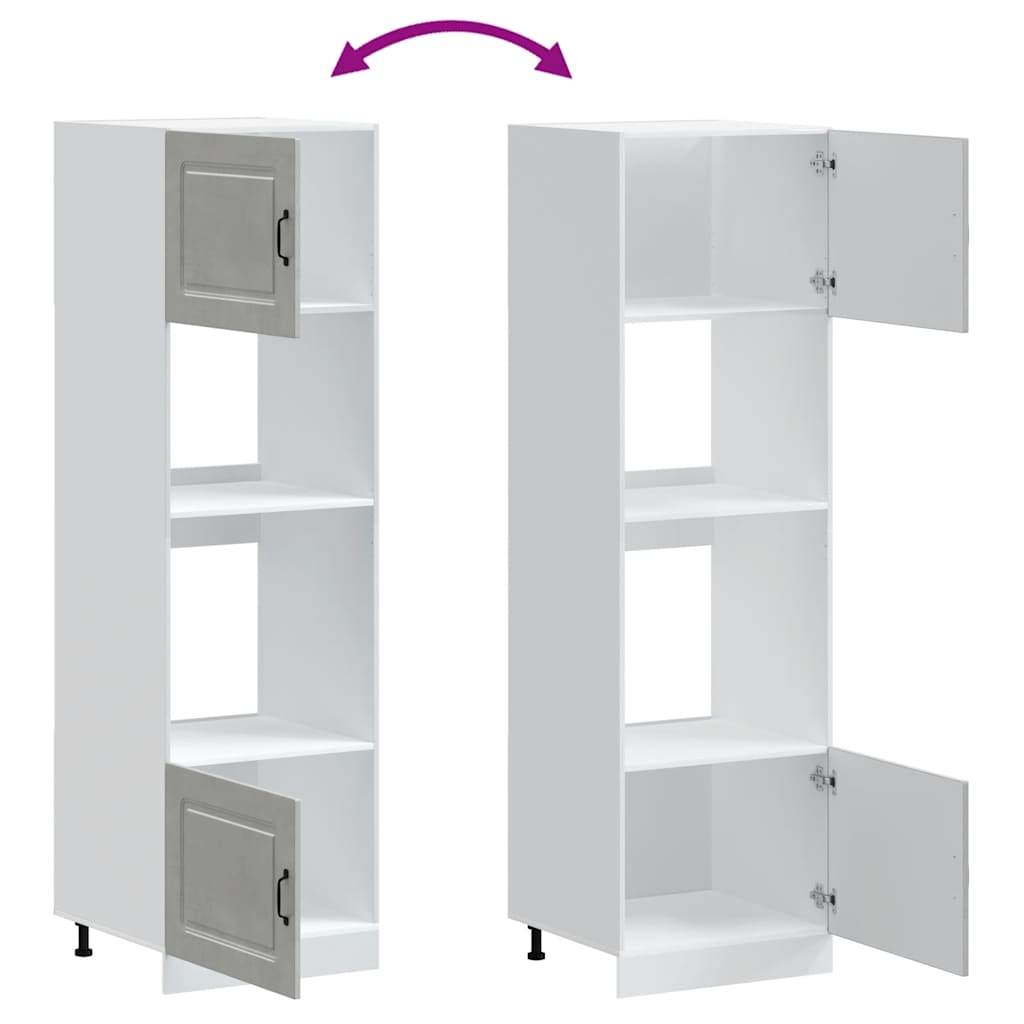 vidaXL Ντουλάπια Φούρνου 2 τεμ. "Kalmar" Γκρι από Σκυρόδεμα από Μηχανικό Ξύλο