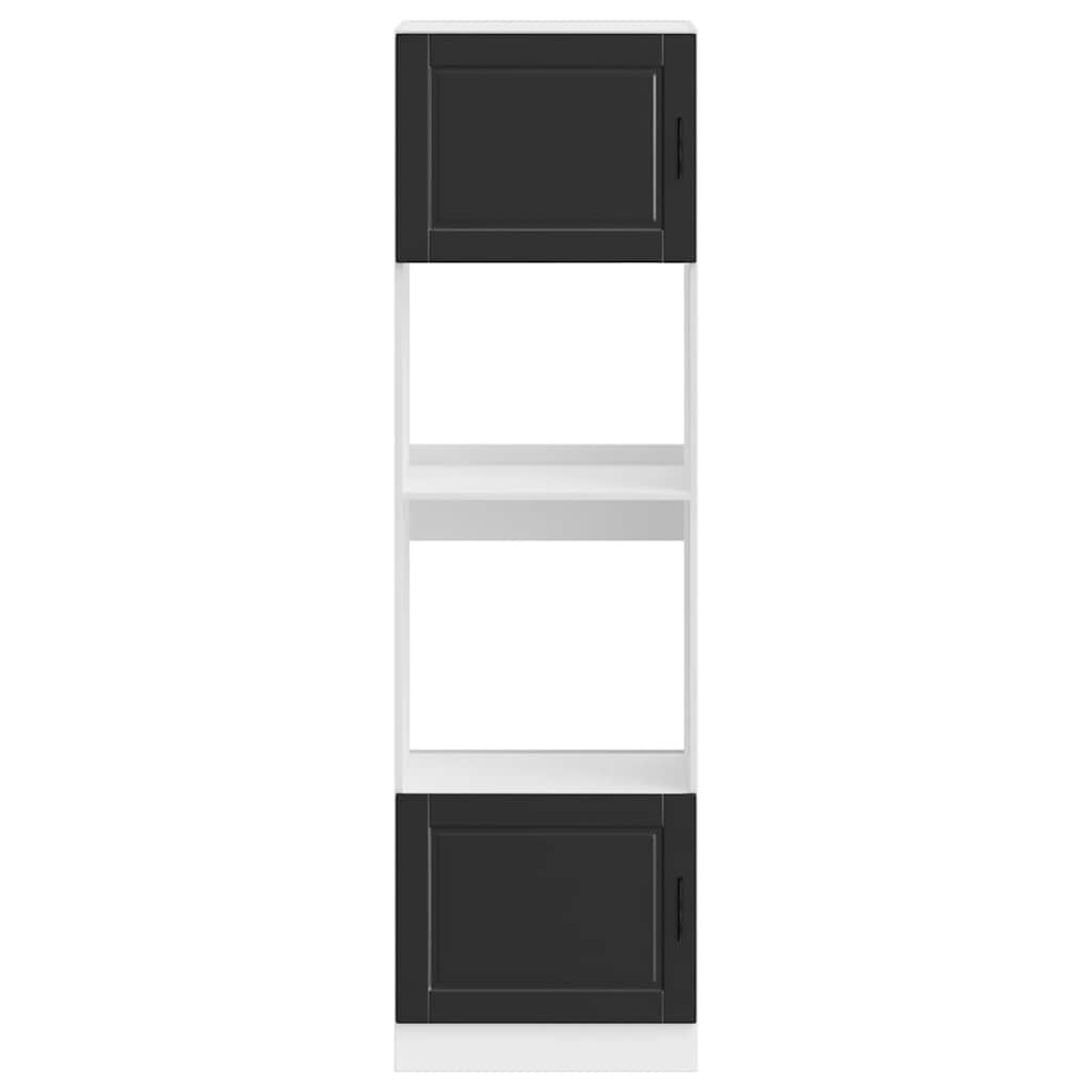 vidaXL Ντουλάπια φούρνου 2 τεμ. Porto Μαύρα από Επεξεργασμένο Ξύλο