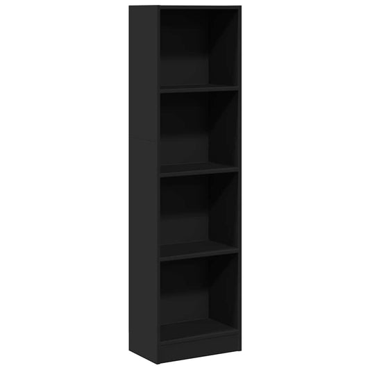 vidaXL Βιβλιοθήκη Μαύρη 40x24x143 εκ. από Επεξεργασμένο Ξύλο