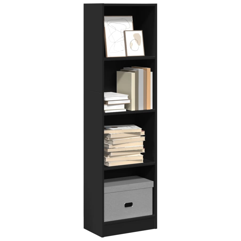 vidaXL Βιβλιοθήκη Μαύρη 40x24x143 εκ. από Επεξεργασμένο Ξύλο
