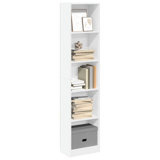 vidaXL Βιβλιοθήκη Λευκή 40x24x176 εκ. από Επεξεργασμένο Ξύλο