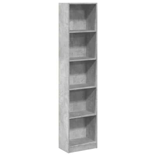 vidaXL Βιβλιοθήκη Γκρι Σκυροδέματος 40x24x176 εκ. Επεξεργ. Ξύλο