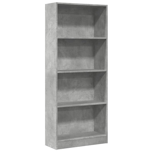 vidaXL Βιβλιοθήκη Γκρι Σκυροδέματος 60x24x143 εκ. Επεξεργ. Ξύλο