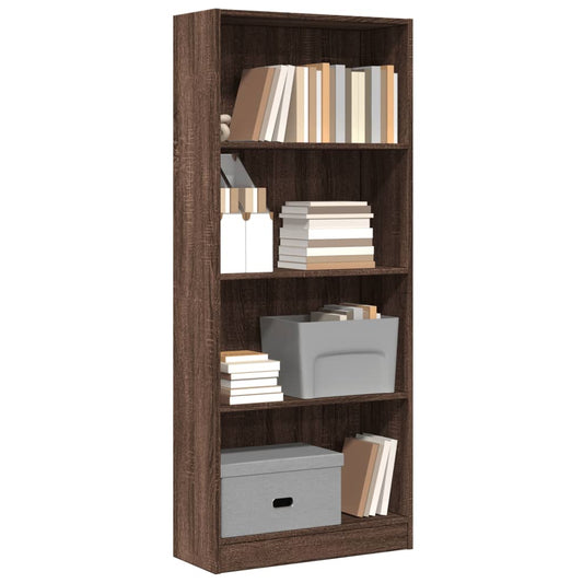 vidaXL Βιβλιοθήκη Καφέ Δρυς 60x24x143 εκ. από Επεξεργασμένο Ξύλο