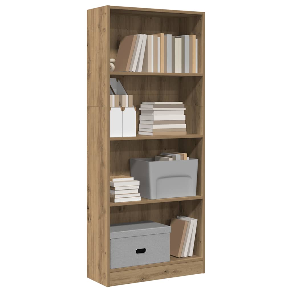 vidaXL Βιβλιοθήκη Αρτισιανή Δρυς 60x24x143 εκ. από Επεξεργασμένο Ξύλο