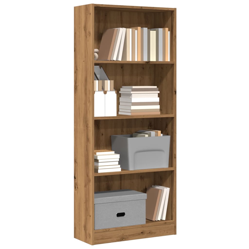 vidaXL Βιβλιοθήκη Αρτισιανή Δρυς 60x24x143 εκ. από Επεξεργασμένο Ξύλο