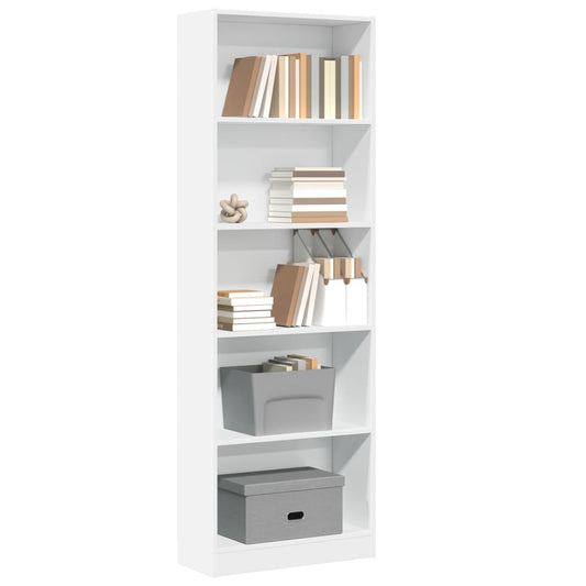 vidaXL Βιβλιοθήκη Λευκή 60x24x176 εκ. από Επεξεργασμένο Ξύλο