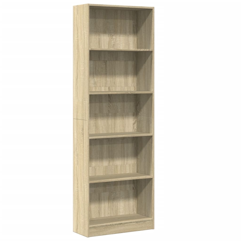vidaXL Βιβλιοθήκη Sonoma Δρυς 60x24x176 εκ. από Επεξεργασμένο Ξύλο