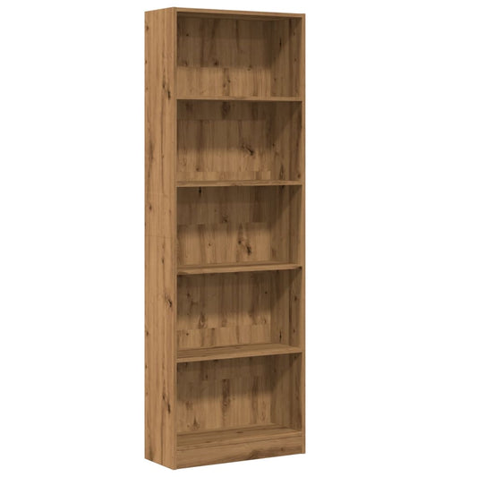 vidaXL Βιβλιοθήκη Αρτισιανή Δρυς 60x24x176 εκ. από Επεξεργασμένο Ξύλο