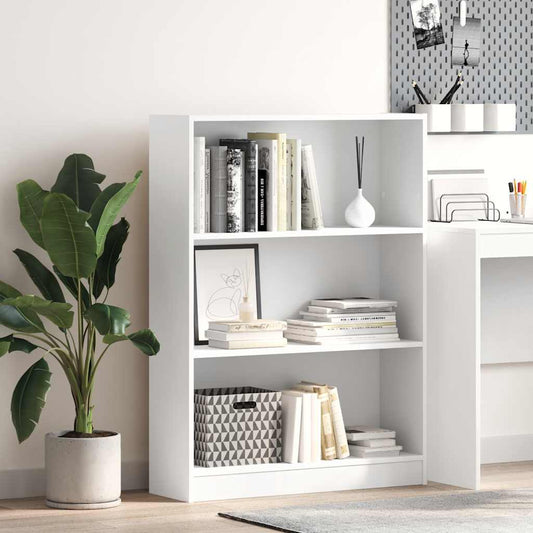 vidaXL Βιβλιοθήκη Λευκή 80x24x109 εκ. από Επεξεργασμένο Ξύλο