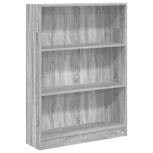 vidaXL Βιβλιοθήκη Γκρι Sonoma 80x24x109 εκ. από Επεξεργ. Ξύλο