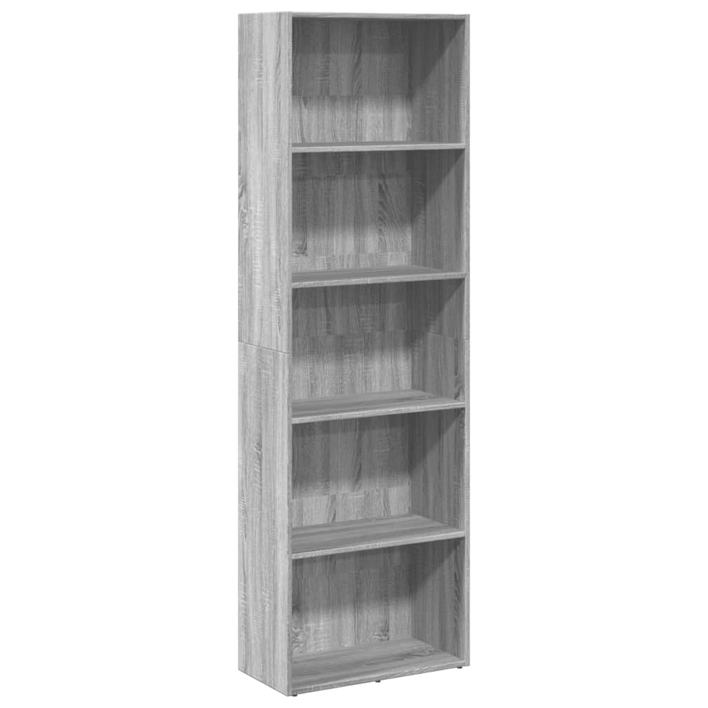 vidaXL Βιβλιοθήκη Γκρι Sonoma 60x30x189 εκ. από Επεξεργ. Ξύλο