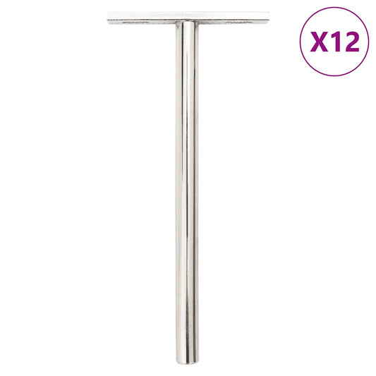 vidaXL Πλωτά στηρίγματα ραφιών 12 τεμ. Ø10x150 χιλ. Ανθρακοχάλυβας