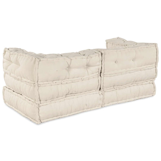 vidaXL Μονάδα Μοντέρνου Καναπέ 2 pcs Κρεμ 140 x 70 x 56 εκ. Ύφασμα