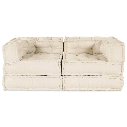 vidaXL Μονάδα Μοντέρνου Καναπέ 2 pcs Κρεμ 140 x 70 x 56 εκ. Ύφασμα