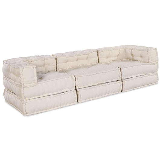 vidaXL Αρθρωτός Καναπές 3 pcs Κρεμ 70 x 70 x 56 εκ ύφασμα