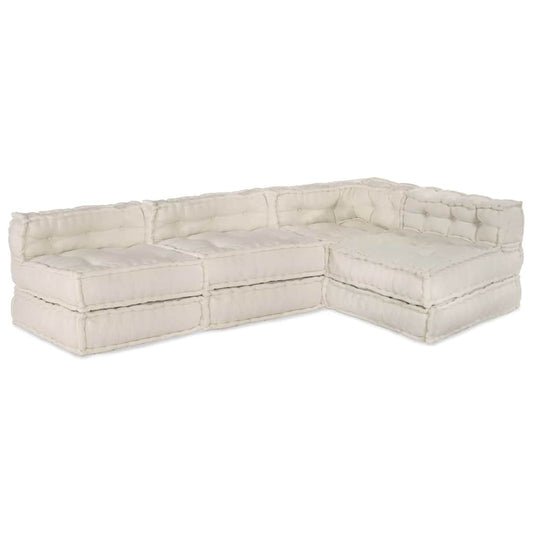 vidaXL Αρθρωτός Καναπές 4 pcs Κρεμ 70 x 70 x 56 εκ ύφασμα