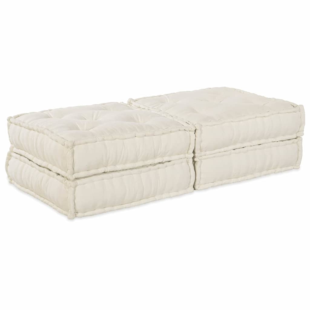 vidaXL Αρθρωτός Καναπές 2 pcs Κρεμ 70 x 70 x 36 εκ ύφασμα