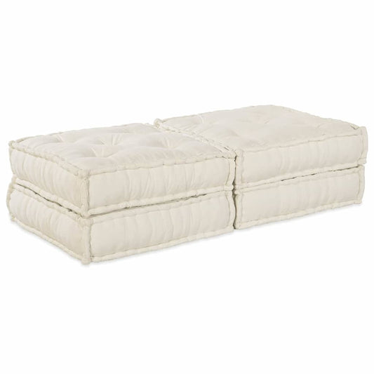 vidaXL Αρθρωτός Καναπές 2 pcs Κρεμ 70 x 70 x 36 εκ ύφασμα
