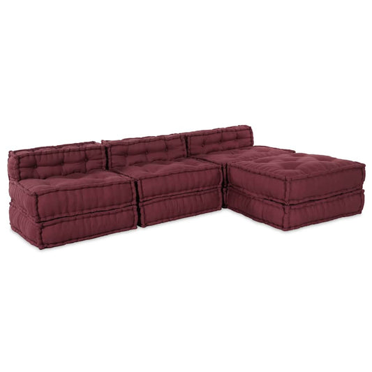 vidaXL Αρθρωτός Καναπές 4 pcs Καφετί 70 x 70 x 56 εκ ύφασμα