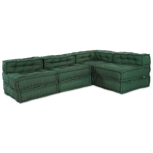 vidaXL Αρθρωτός Καναπές 4 pcs Πράσινο 70 x 70 x 56 εκ ύφασμα