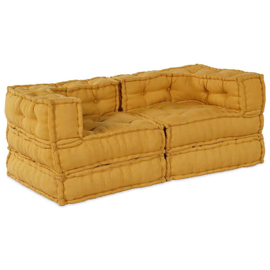 vidaXL Αρθρωτός Καναπές 2 pcs Κίτρινο 70 x 70 x 56 εκ ύφασμα