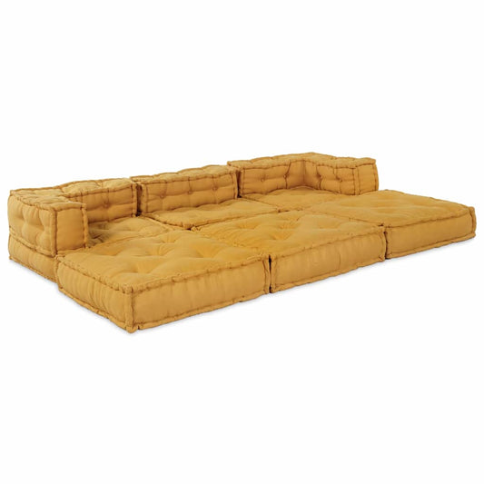 vidaXL Αρθρωτός Καναπές 3 pcs Κίτρινο 70 x 70 x 56 εκ ύφασμα