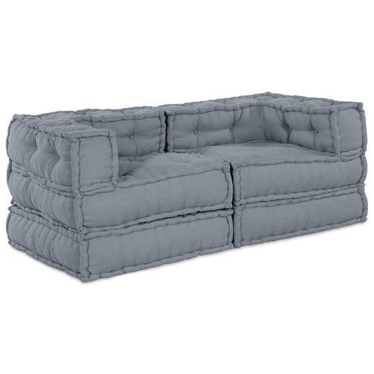 vidaXL Μονάδα Μοντέρνου Καναπέ 2 pcs Γκρι 140 x 70 x 56 εκ. Ύφασμα