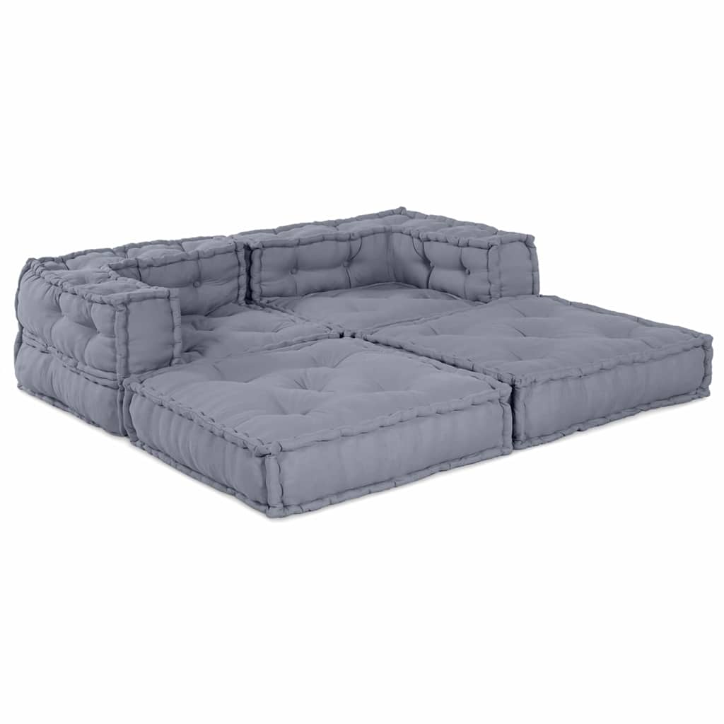 vidaXL Μονάδα Μοντέρνου Καναπέ 2 pcs Γκρι 140 x 70 x 56 εκ. Ύφασμα