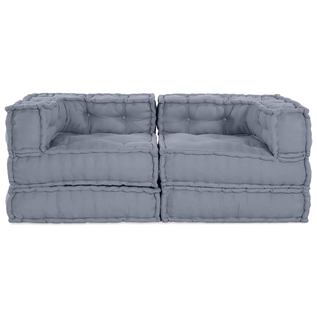 vidaXL Μονάδα Μοντέρνου Καναπέ 2 pcs Γκρι 140 x 70 x 56 εκ. Ύφασμα