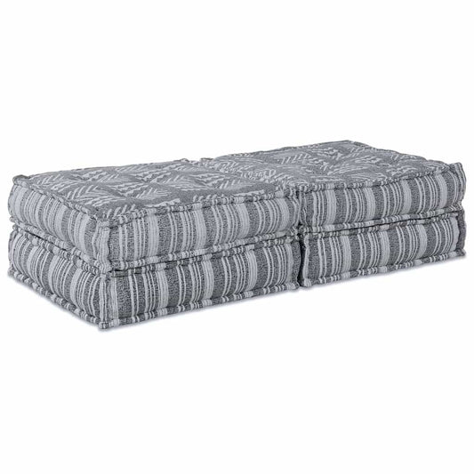 vidaXL Αρθρωτός Καναπές Ριγέ 2 pcs Ανοιχτό γκρι 70 x 70 x 36 εκ ύφασμα