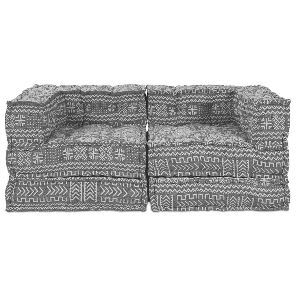 vidaXL Αρθρωτός Καναπές 2 pcs Ανοιχτό γκρι 70 x 70 x 56 εκ ύφασμα