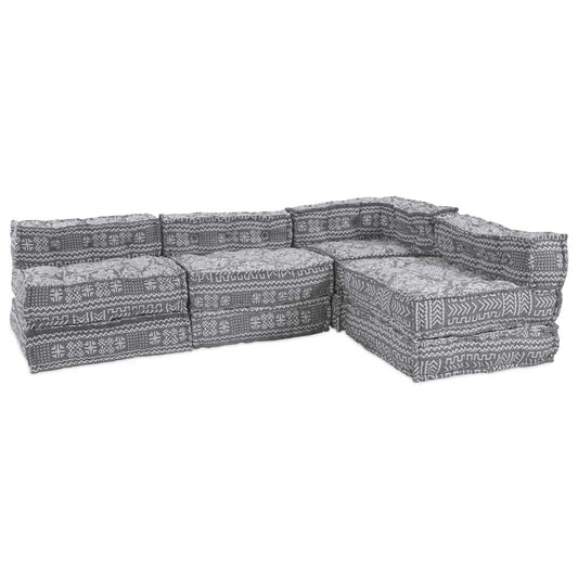 vidaXL Αρθρωτός Καναπές 4 pcs Ανοιχτό γκρι 70 x 70 x 56 εκ ύφασμα