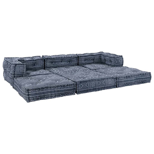 vidaXL Αρθρωτός Καναπές Γεωμετρικό 3 pcs Ινδικο 70 x 70 x 56 εκ ύφασμα